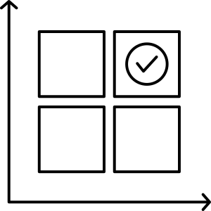 2x2 matrix icon representing sequencing decisions for momentum